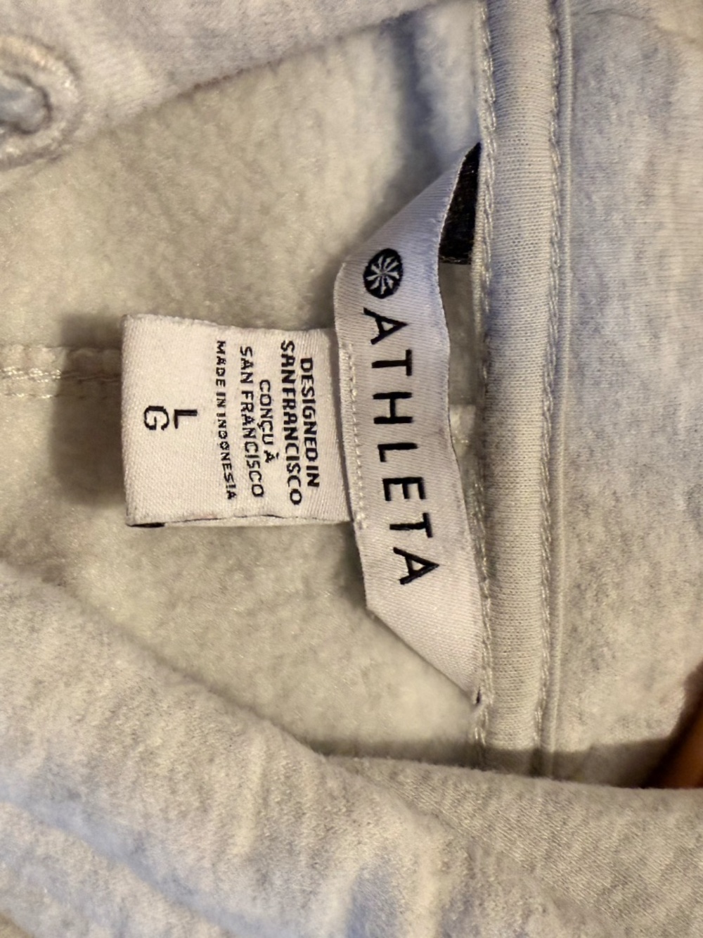 Athleta, Gray Hoodie Pull Over Sweatshirt, Size L - Picture 4 of 4